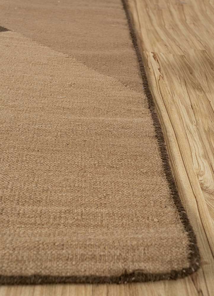 anatolia beige and brown wool flat weaves Rug - Corner