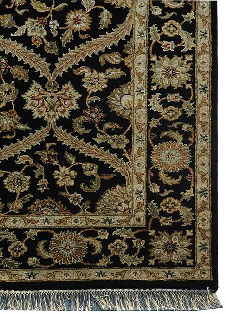 gulnar grey and black wool hand knotted Rug - Corner