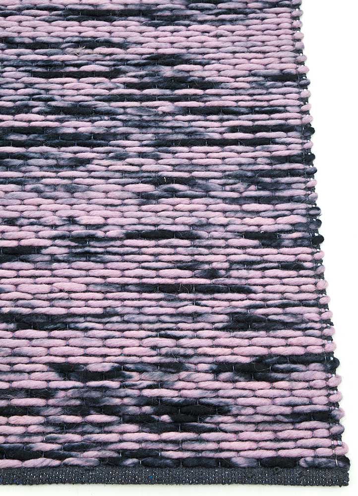 abrash pink and purple wool flat weaves Rug - Corner