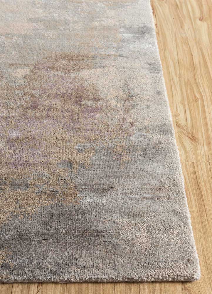 faulty by kavi  wool and bamboo silk hand knotted Rug - Corner