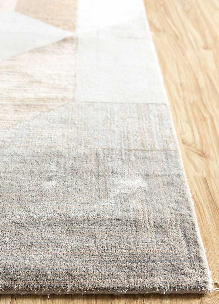aakar by kavi multi wool and bamboo silk hand knotted Rug - Corner