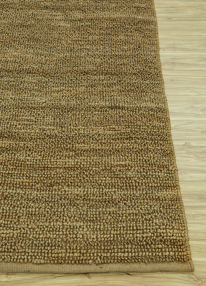 abrash beige and brown jute and hemp flat weaves Rug - Corner