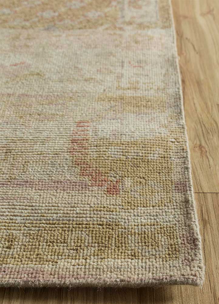 viscaya beige and brown wool hand knotted Rug - Corner