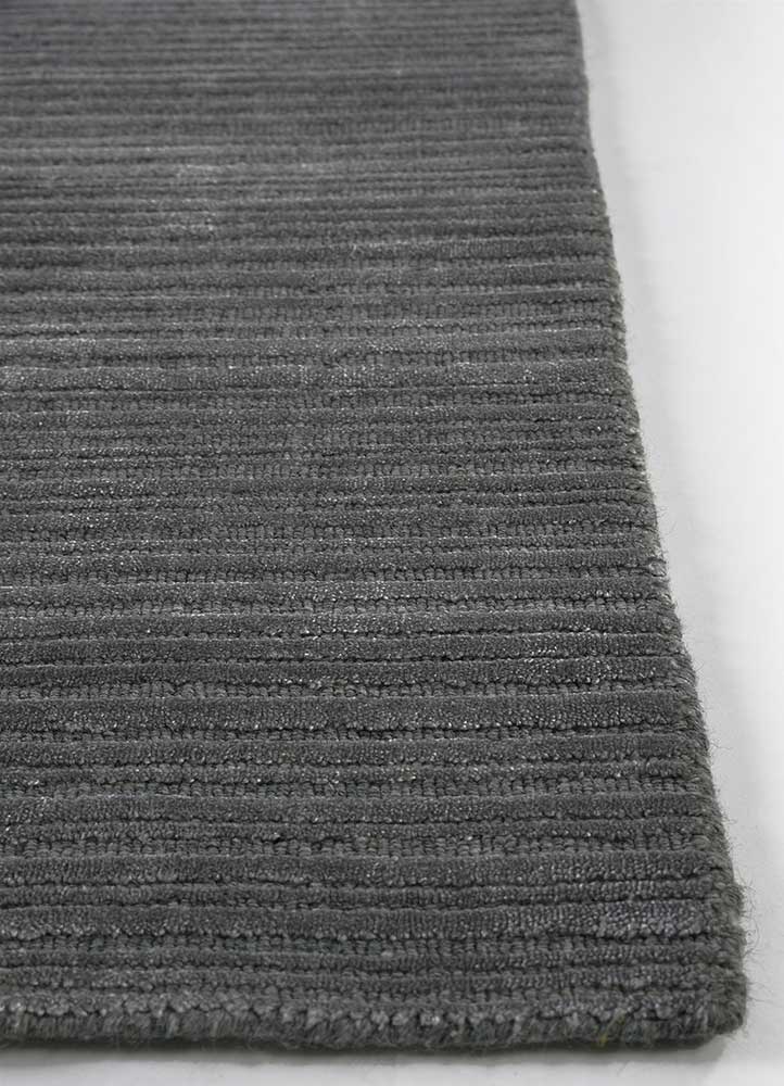 oxford grey and black  hand loom Rug - Corner