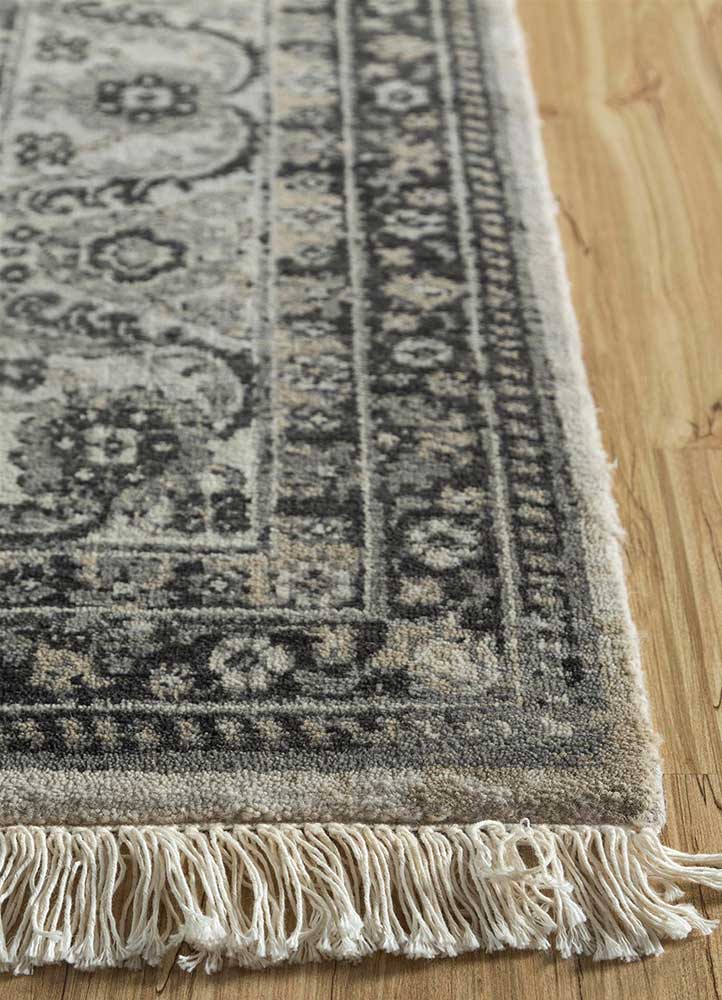 wisteria blue wool hand knotted Rug - Corner
