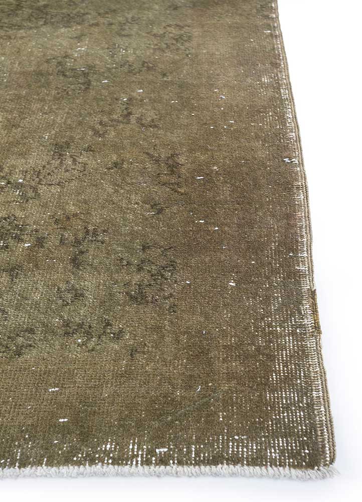 lacuna beige and brown wool hand knotted Rug - Corner
