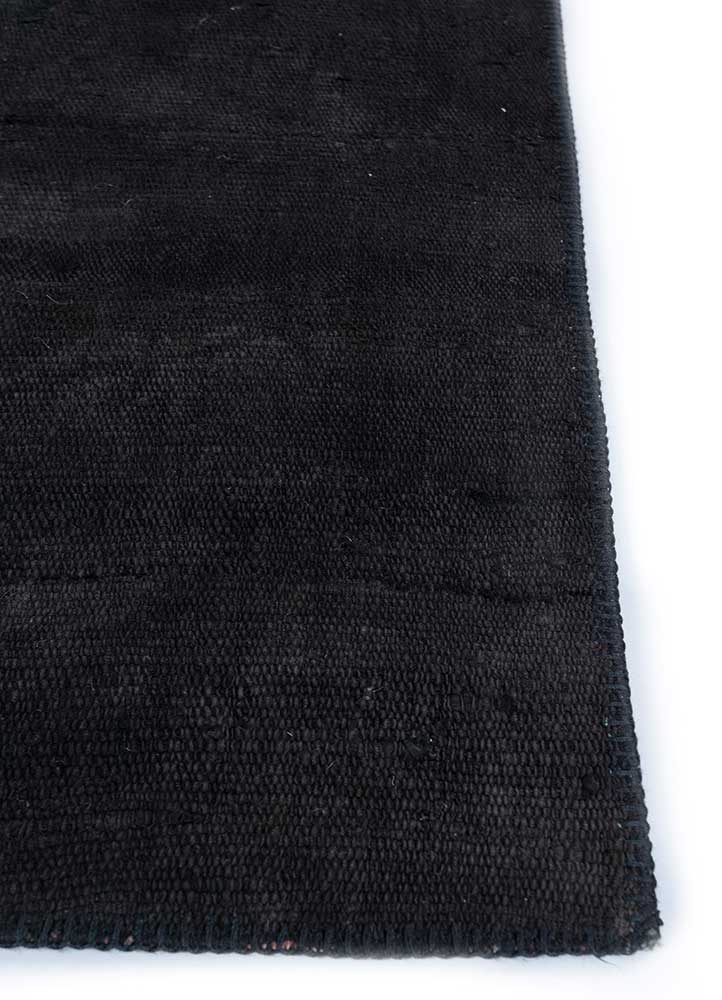 legion grey and black wool patchwork Rug - Corner