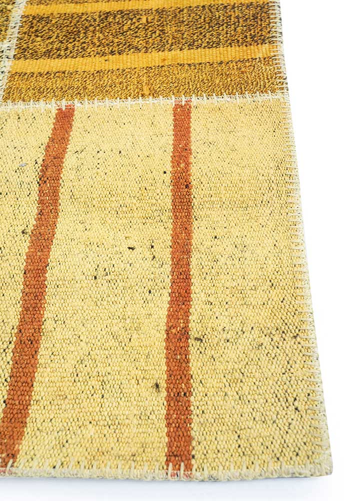 provenance gold wool patchwork Rug - Corner
