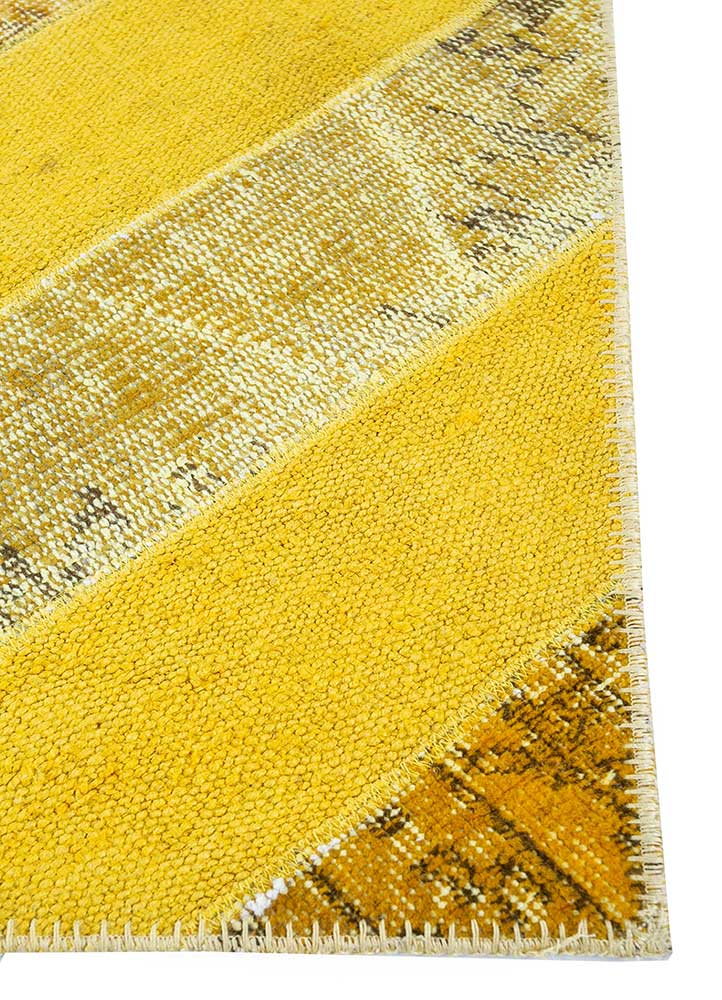 provenance gold wool patchwork Rug - Corner