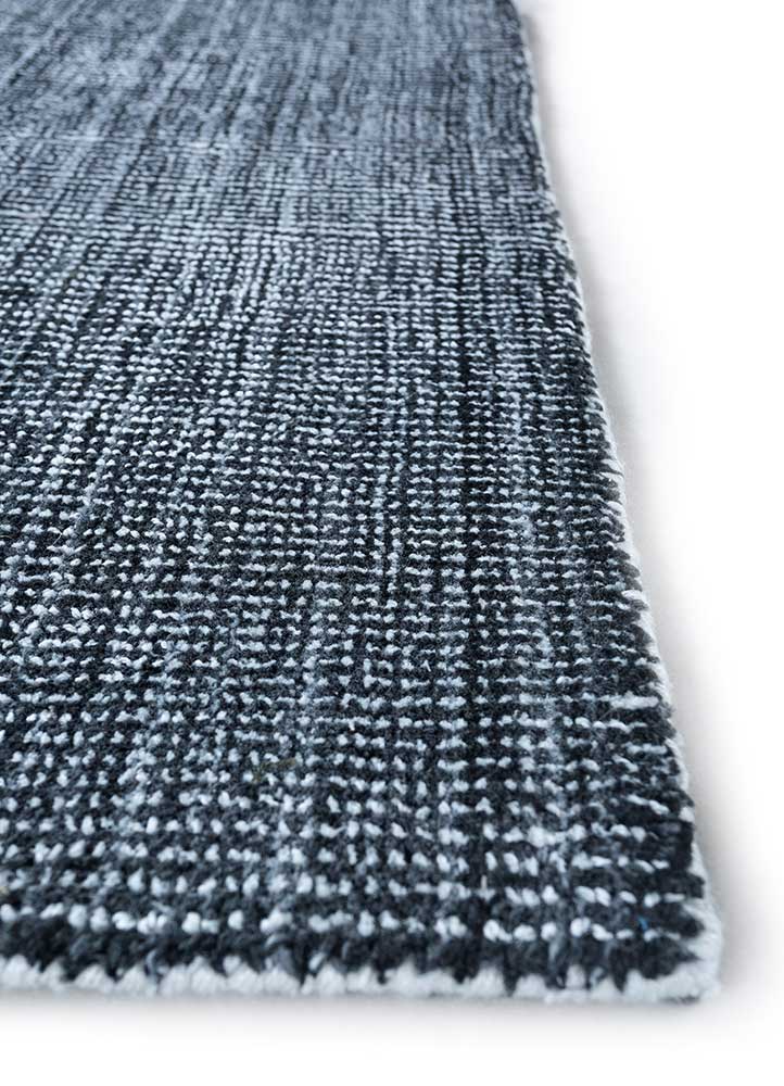 oxford grey and black polyester hand loom Rug - Corner