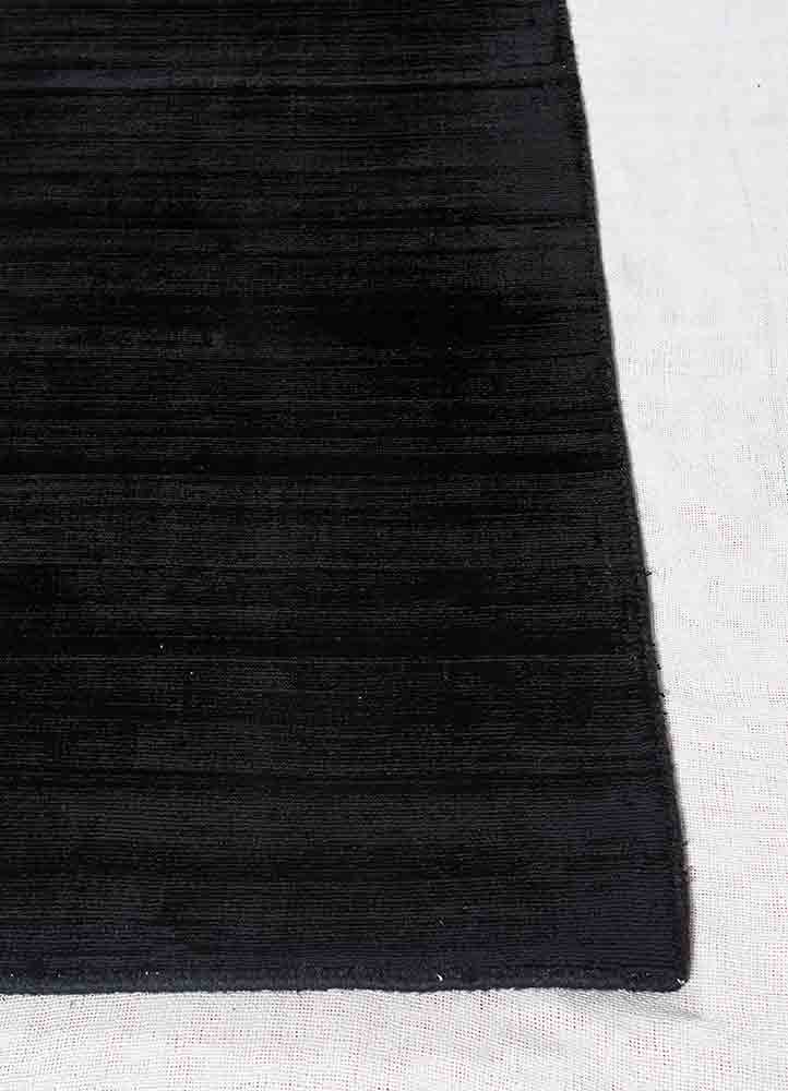 basis grey and black viscose hand loom Rug - Corner