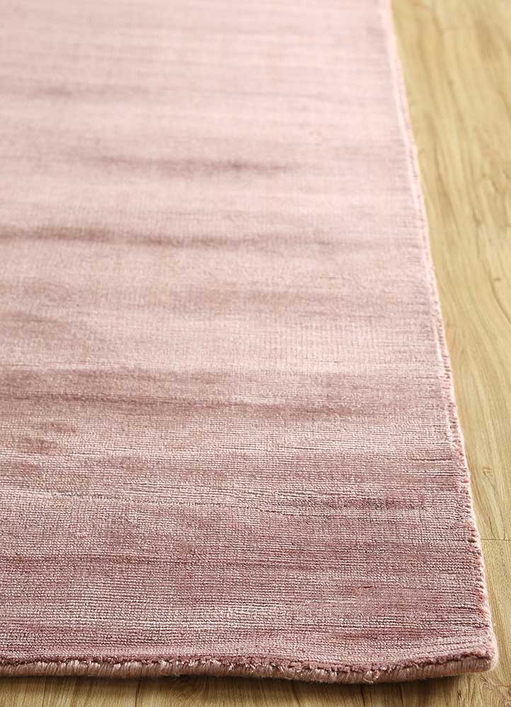 basis pink and purple viscose hand loom Rug - Corner