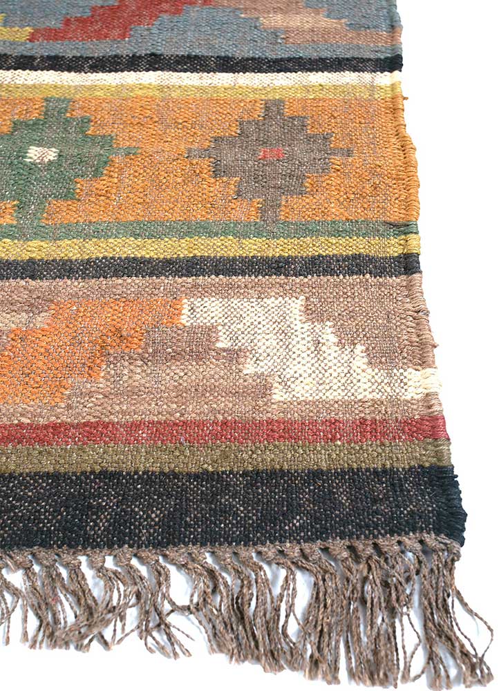 bedouin multi jute and hemp flat weaves Rug - Corner
