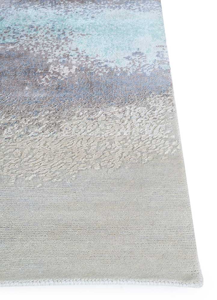 geode beige and brown wool and viscose hand knotted Rug - Corner