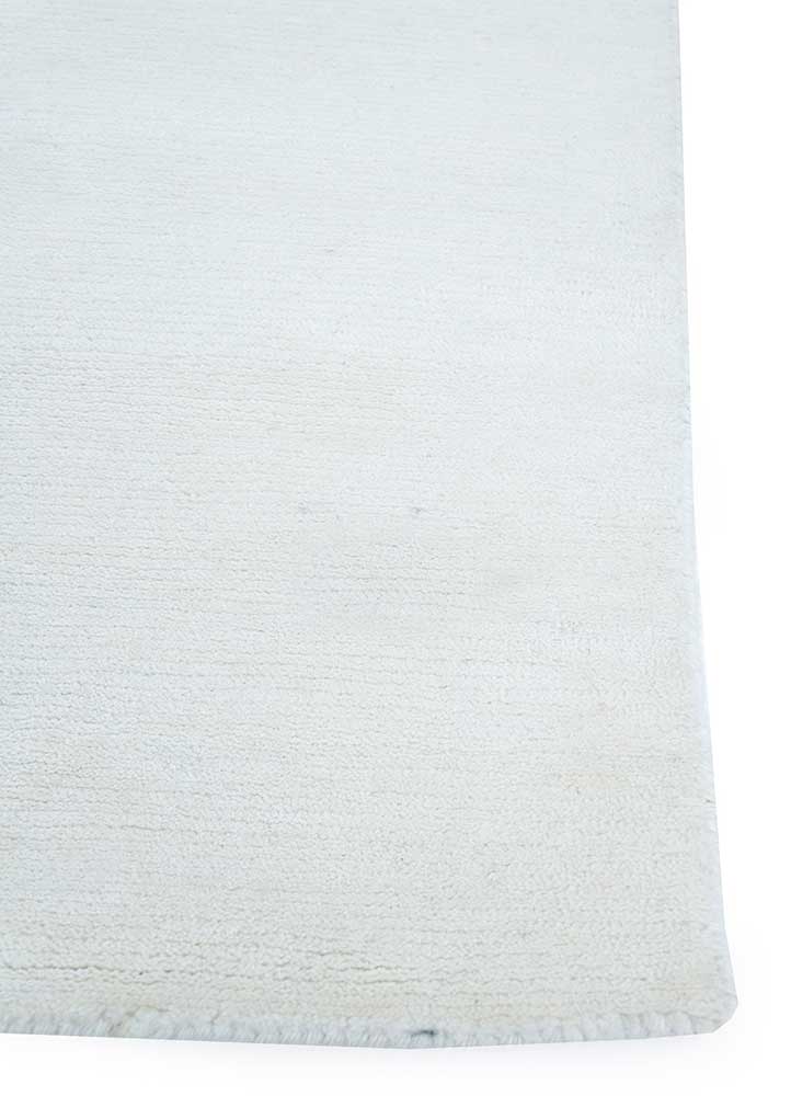 entropy ivory wool and viscose hand knotted Rug - Corner