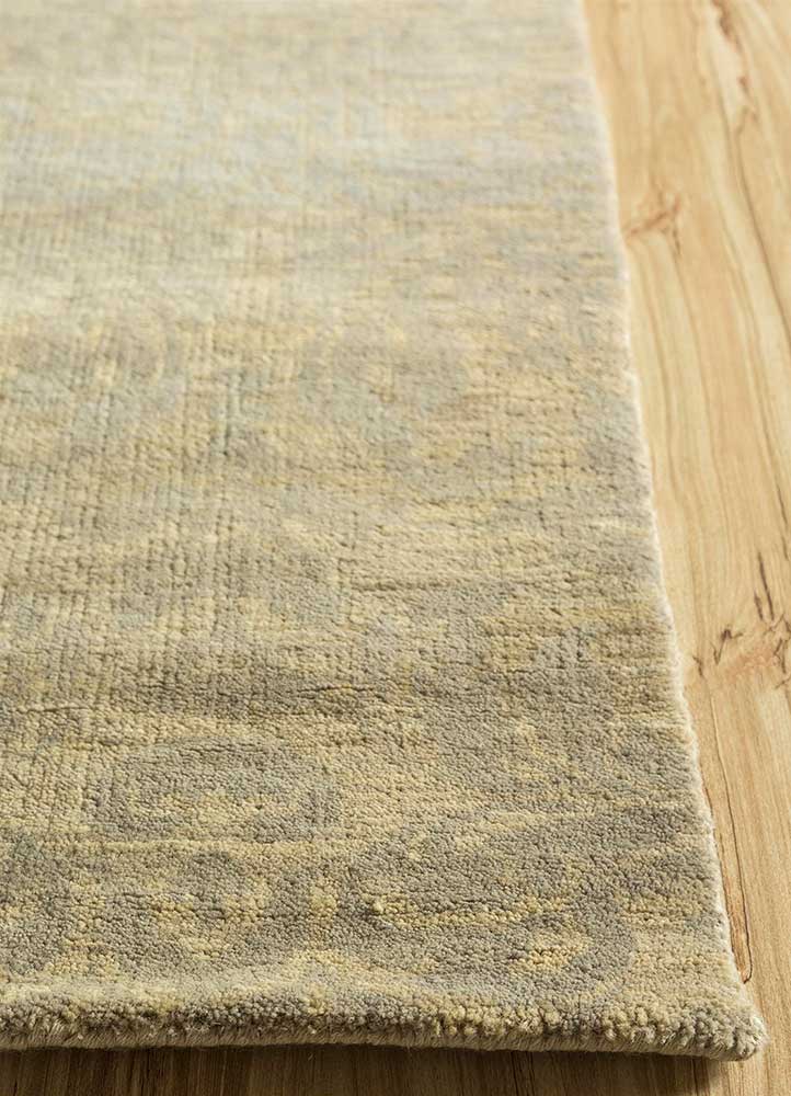 floret beige and brown wool hand knotted Rug - Corner