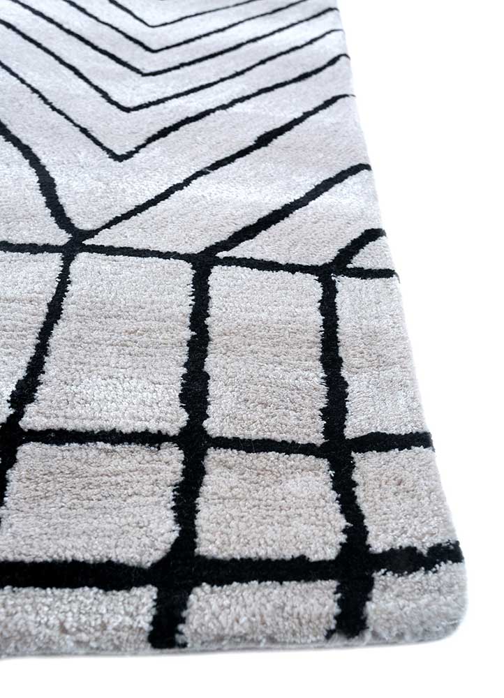 cascade ivory wool and viscose hand tufted Rug - Corner