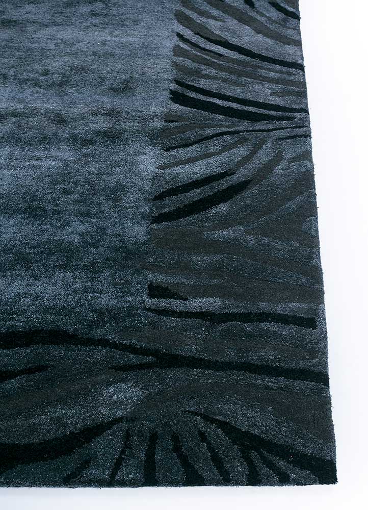 riviera grey and black wool and viscose hand tufted Rug - Corner