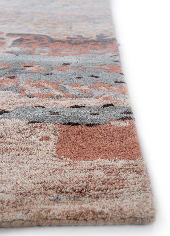 riviera beige and brown wool and viscose hand tufted Rug - Corner