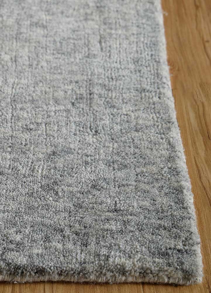 basis grey and black wool and viscose hand loom Rug - Corner