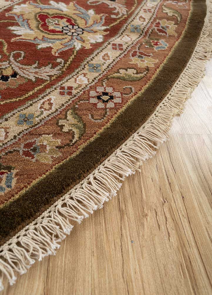 gulnar beige and brown wool hand knotted Rug - Corner