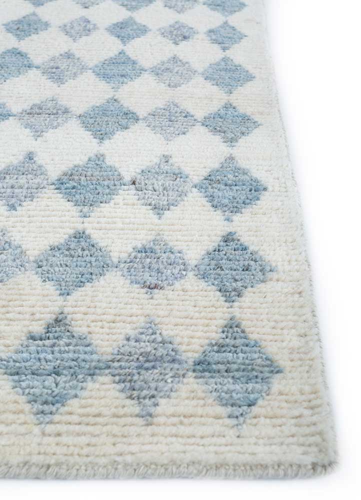 geode ivory wool hand knotted Rug - Corner