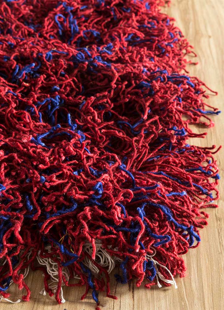 nadia red and orange wool hand knotted Rug - Corner