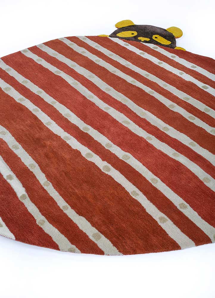 confetti red and orange wool and viscose hand tufted Rug - FloorShot