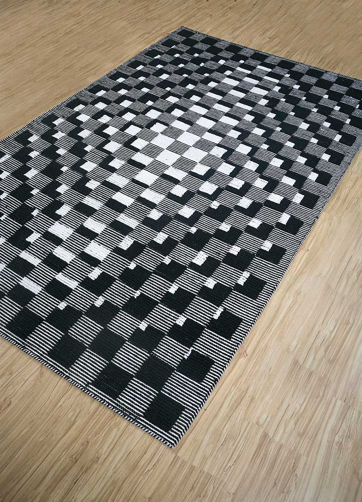 anatolia grey and black wool and viscose flat weaves Rug - FloorShot