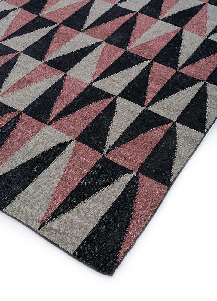 anatolia grey and black wool and viscose flat weaves Rug - FloorShot