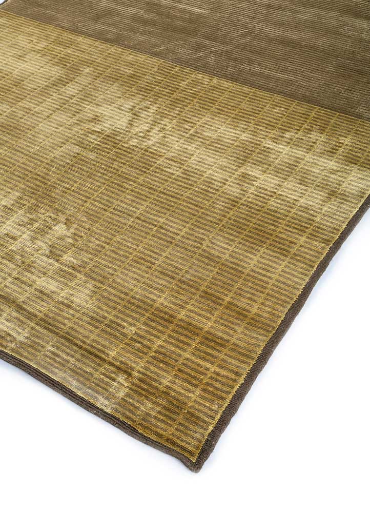 geode beige and brown wool and bamboo silk hand knotted Rug - FloorShot