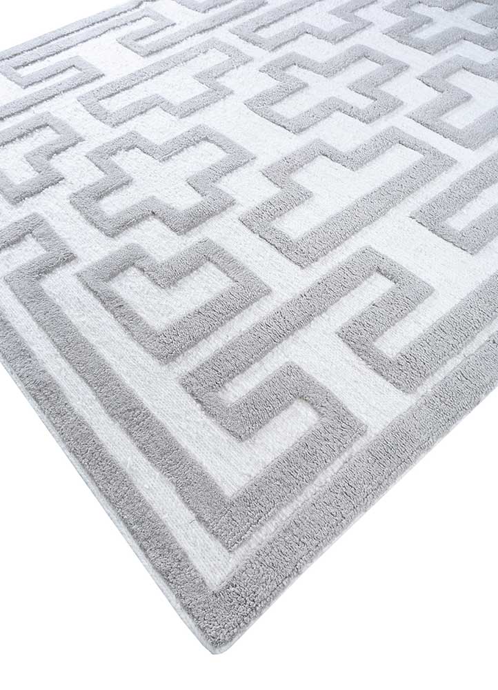 zuri grey and black polyester hand knotted Rug - FloorShot