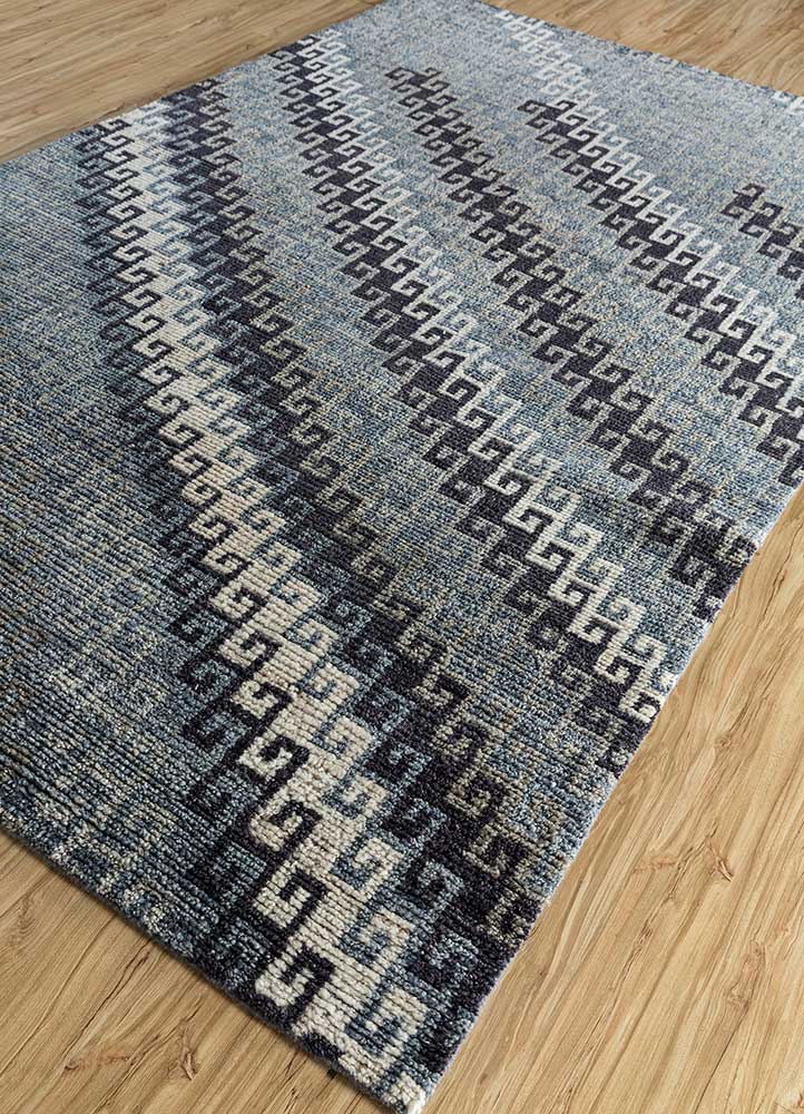 geode grey and black wool hand knotted Rug - FloorShot
