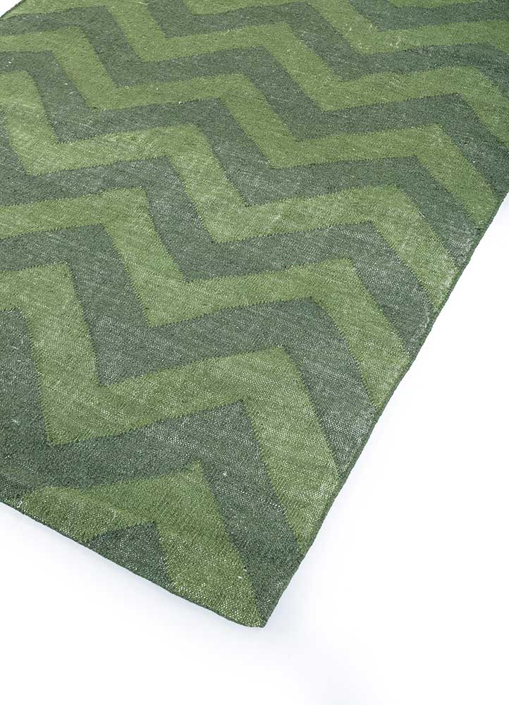 aqua green wool flat weaves Rug - FloorShot