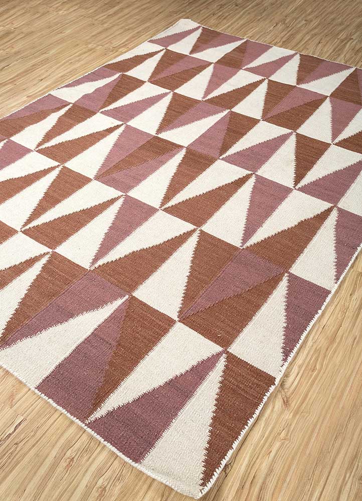 anatolia pink and purple wool flat weaves Rug - FloorShot