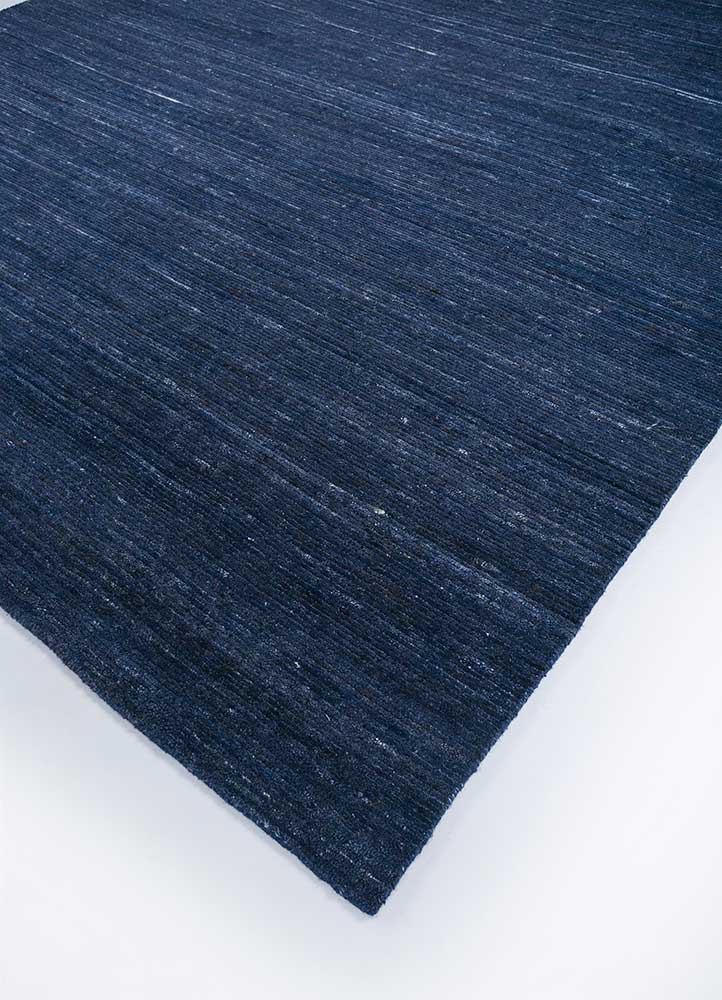 konstrukt blue wool and viscose hand loom Rug - FloorShot