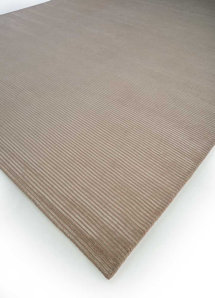 basis beige and brown wool and viscose hand loom Rug - FloorShot