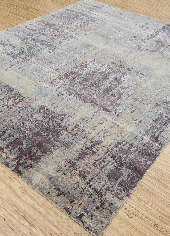 uvenuti beige and brown wool and bamboo silk hand knotted Rug - FloorShot