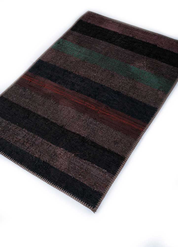 cleo beige and brown wool patchwork Rug - FloorShot