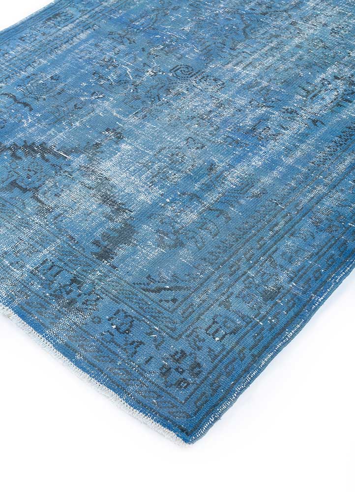 lacuna blue wool hand knotted Rug - FloorShot