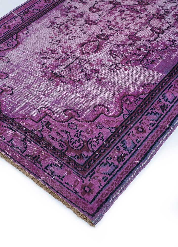 lacuna pink and purple wool hand knotted Rug - FloorShot