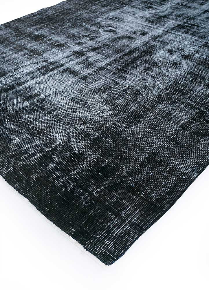 vintage grey and black wool hand knotted Rug - FloorShot