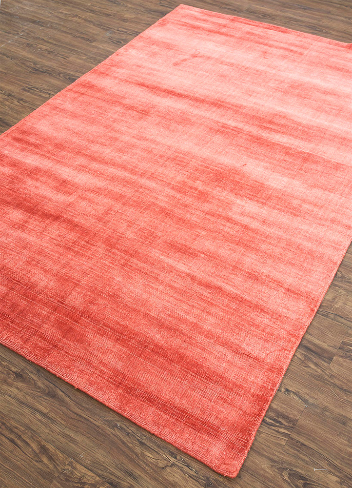 basis red and orange viscose hand loom Rug - FloorShot