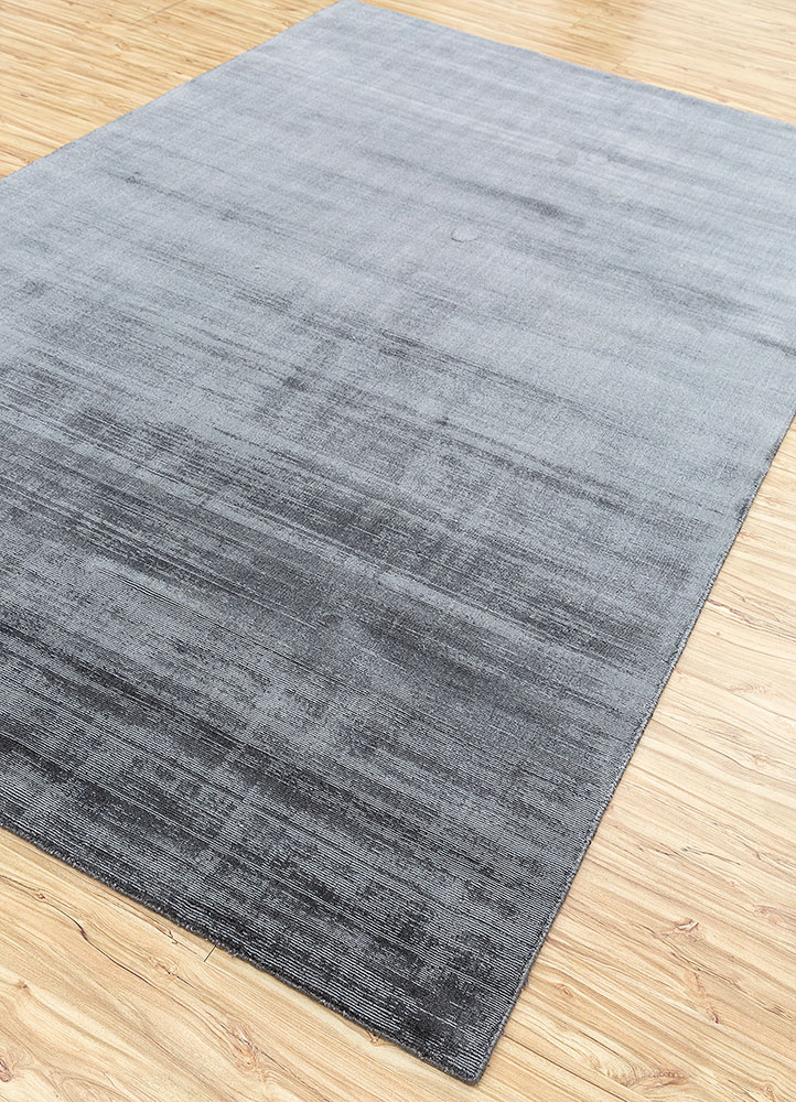 basis grey and black viscose hand loom Rug - FloorShot