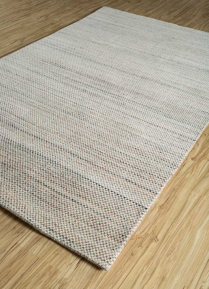 tesoro beige and brown wool hand loom Rug - FloorShot