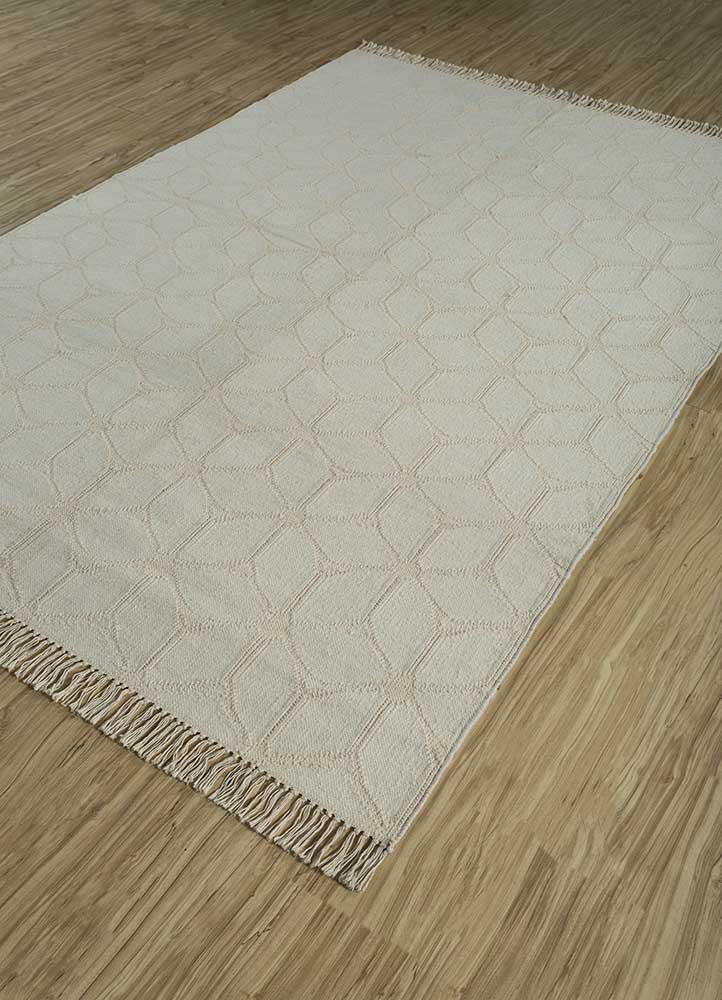 anatolia ivory wool flat weaves Rug - FloorShot