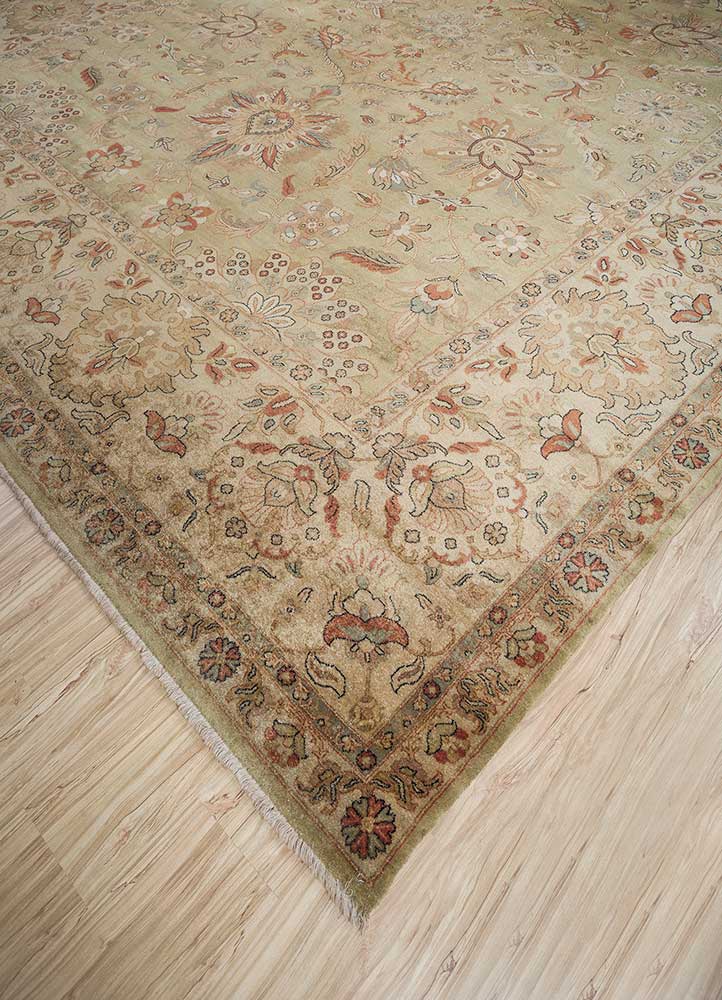 amani gold wool hand knotted Rug - FloorShot