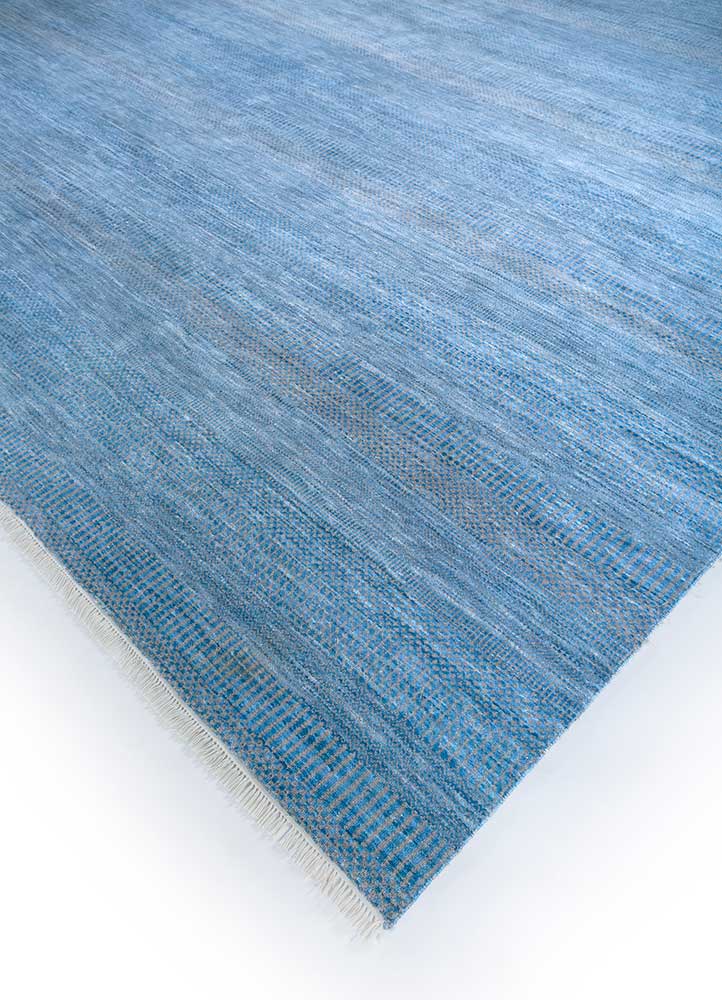 kairos blue wool hand knotted Rug - FloorShot