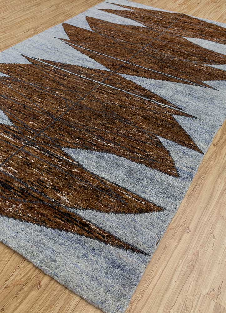 zuri beige and brown others hand knotted Rug - FloorShot