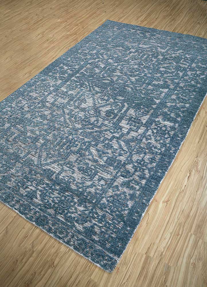 revolution grey and black wool and viscose hand knotted Rug - FloorShot